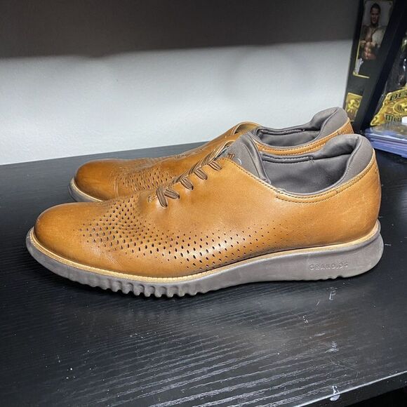 Cole Haan ZeroGrand 2.0 C25351 Mens Shoes size 11 Brown Oxford Lined Laser - Picture 5 of 11